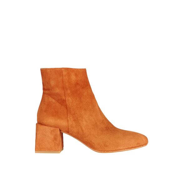 Halogen Cori Round Toe Bootie Rust Brown Suede Ankle Boot 6 Western Fall Classic - Picture 9 of 9